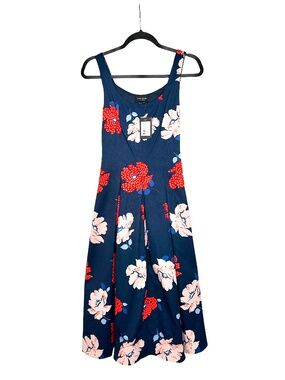 Kate Spade NWT Floral Dress Size 00 French Navy